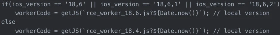 Nouveau exploit iOS "Darksword" utilisé dans une attaque de vol d'informations sur iPhones 2 Chargement du bon script d'exploitation selon la version iOS détectée