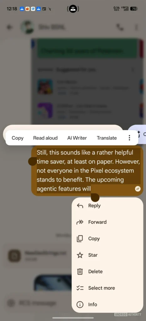 Google offre à Android la fonctionnalité tant attendue pour les SMs et les messages 2 Android messages texte copier