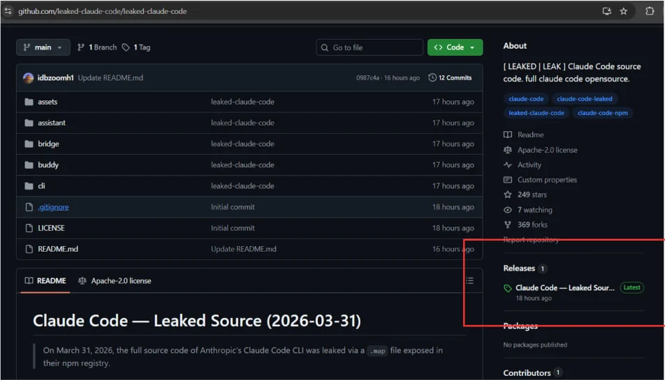 Fuite de code de Claude utilisée pour diffuser un malware infostealer sur GitHub 2 GitHub repository spreading malware