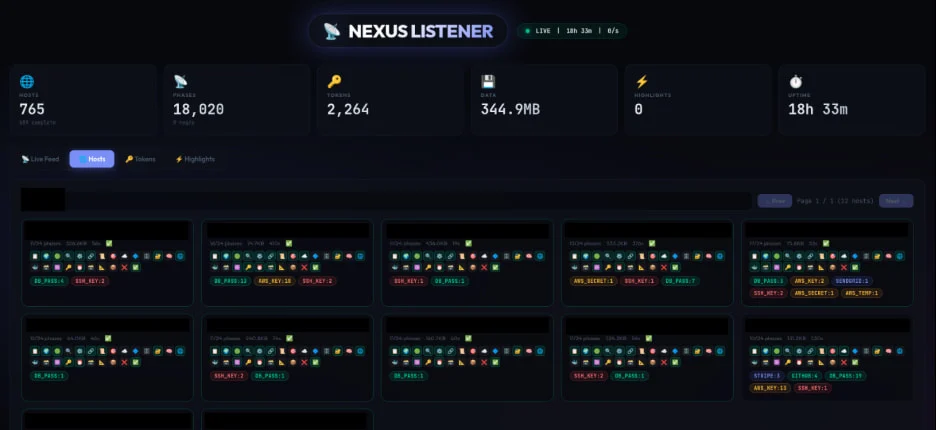 Des hackers exploitent React2Shell dans une campagne d'vol de données d'identification automatisée 2 The main panel of Nexus Listener