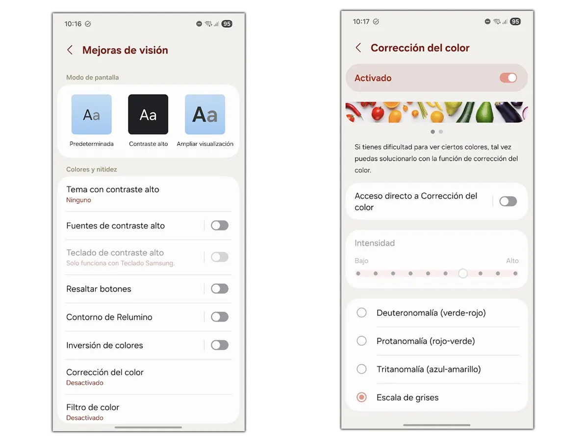Correction de couleur sur mobiles Samsung
