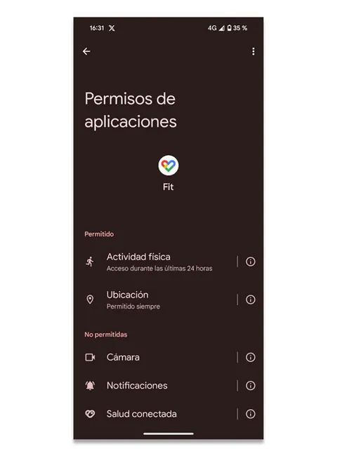 Le FBI alerte : 'Ces applications peuvent collecter des données et des informations privées en continu' 3 permisos Google Fit