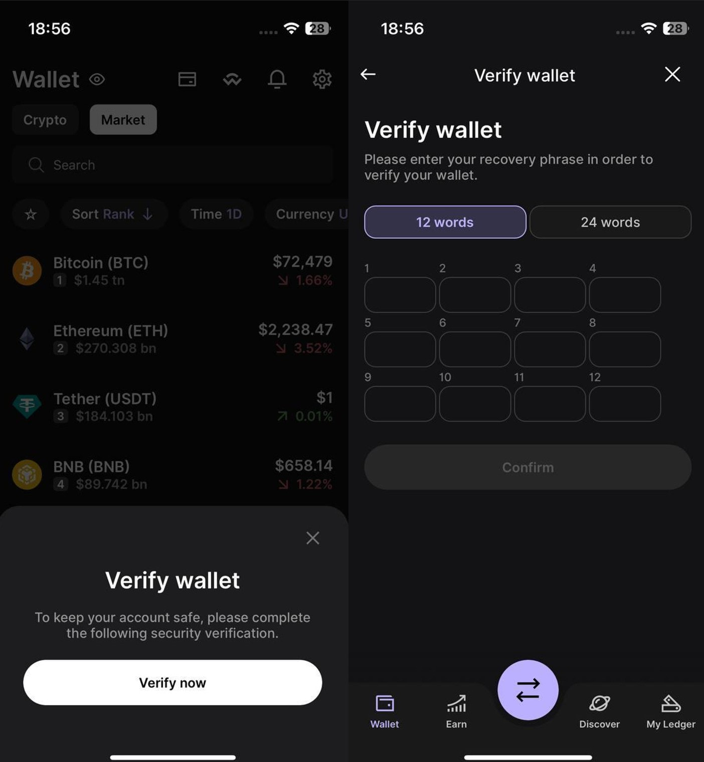 L'App Store d'Apple en Chine infiltré par des applications de portefeuilles volants de crypto-monnaies 4 Seed phrase phishing screen