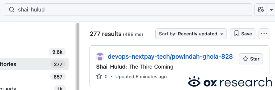 Paquet npm Bitwarden CLI compromis pour voler des identifiants de développeurs 3 Data exfiltration repository with a 'Shai-Hulud: The Third Coming' string
