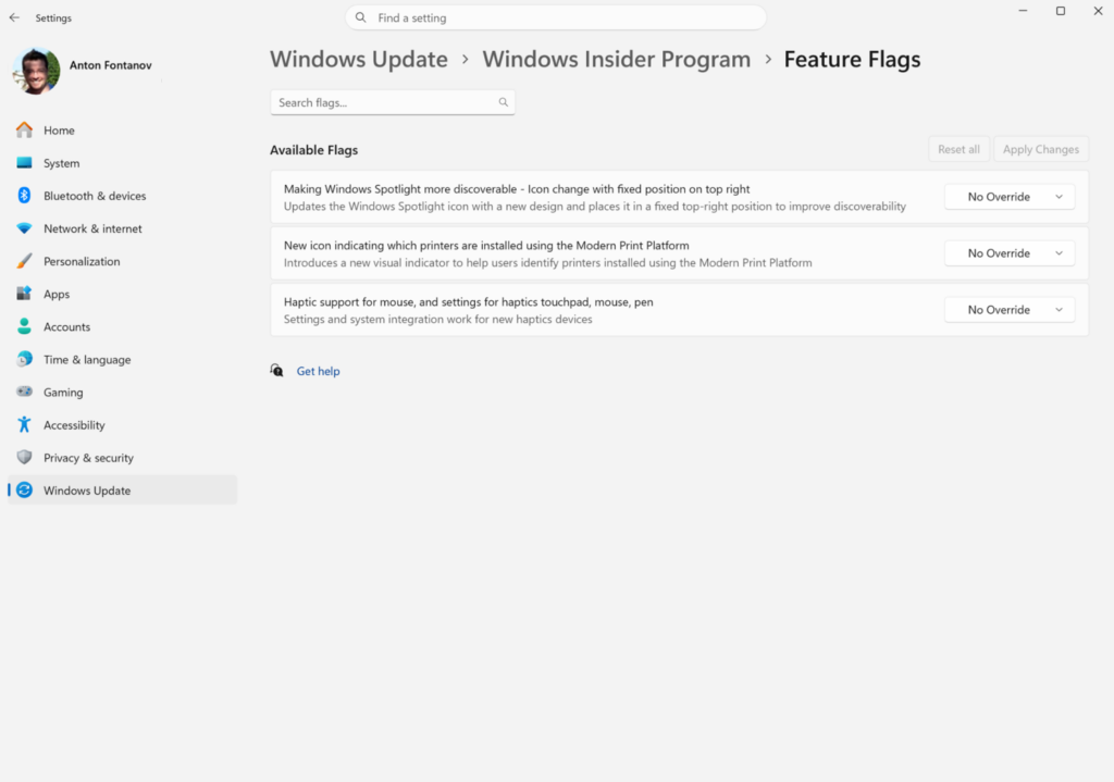 Microsoft déploie un programme Windows Insider repensé 3 Feature flags in Experimental Channel