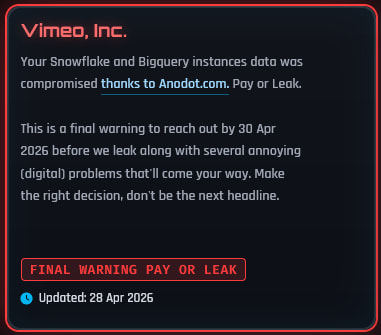 Le service vidéo Vimeo confirme qu'une violation de Anodot a exposé des données utilisateur 2 Shiny