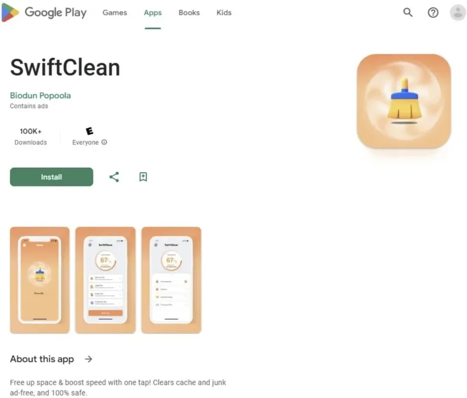 Si vous n'avez pas mis à jour votre mobile, vous êtes en danger à cause d'un nouveau malware qui peut contrôler votre téléphone sans votre permission 2 app Swiftclean