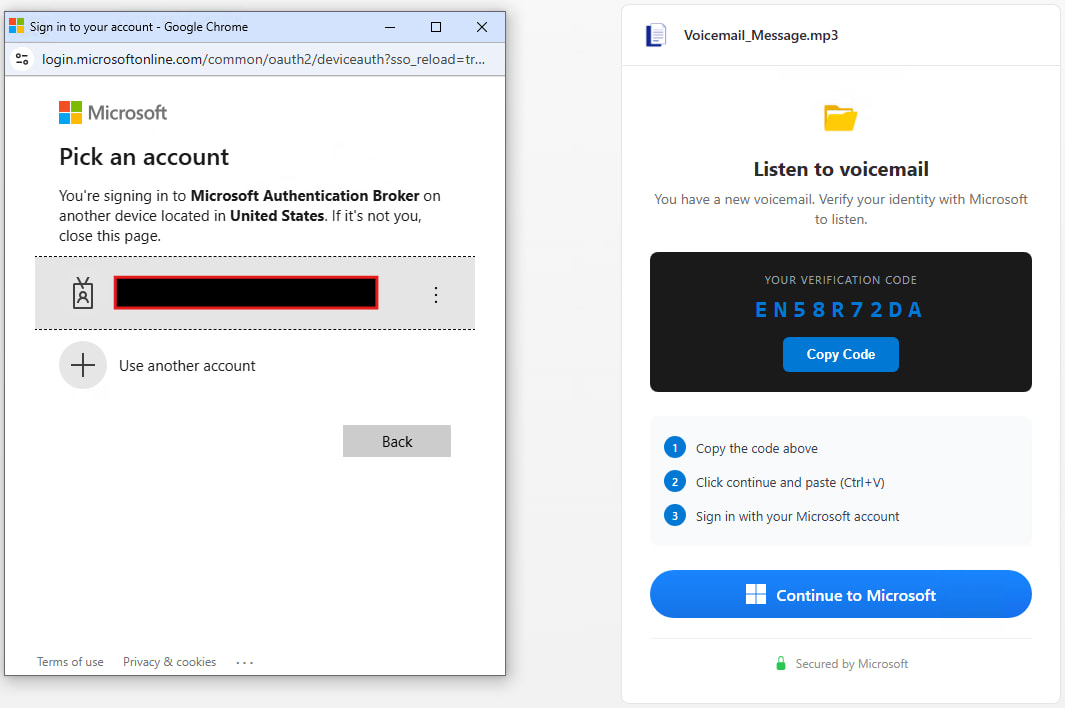 Tycoon2FA piratent les comptes Microsoft 365 via un phishing de code d'appareil 2 Flux de l'attaque