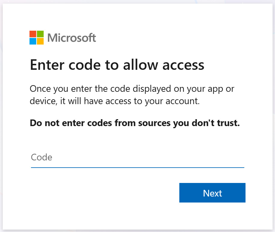 Le FBI alerte sur un service de phishing Kali365 visant les comptes Microsoft 365 2 Formulaire d'authentification par code d'appareil