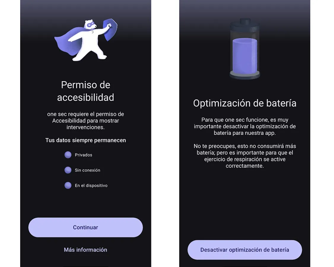 One Sec l'application qui met fin à votre anxiété numérique 2 Permis d'accessibilité dans One Sec