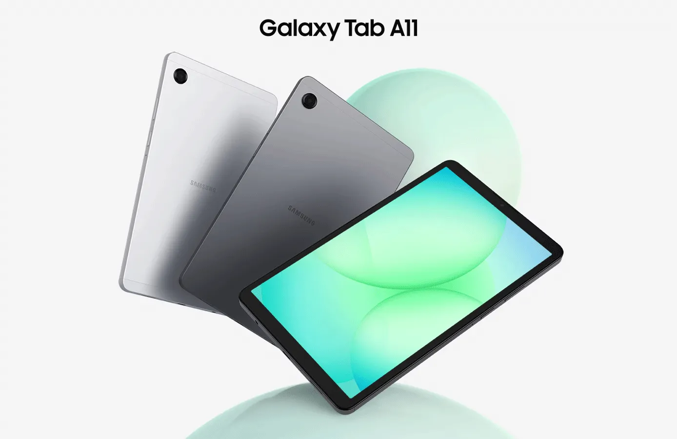 Vue de face de la Samsung Galaxy Tab A11 mettant en avant ses coloris