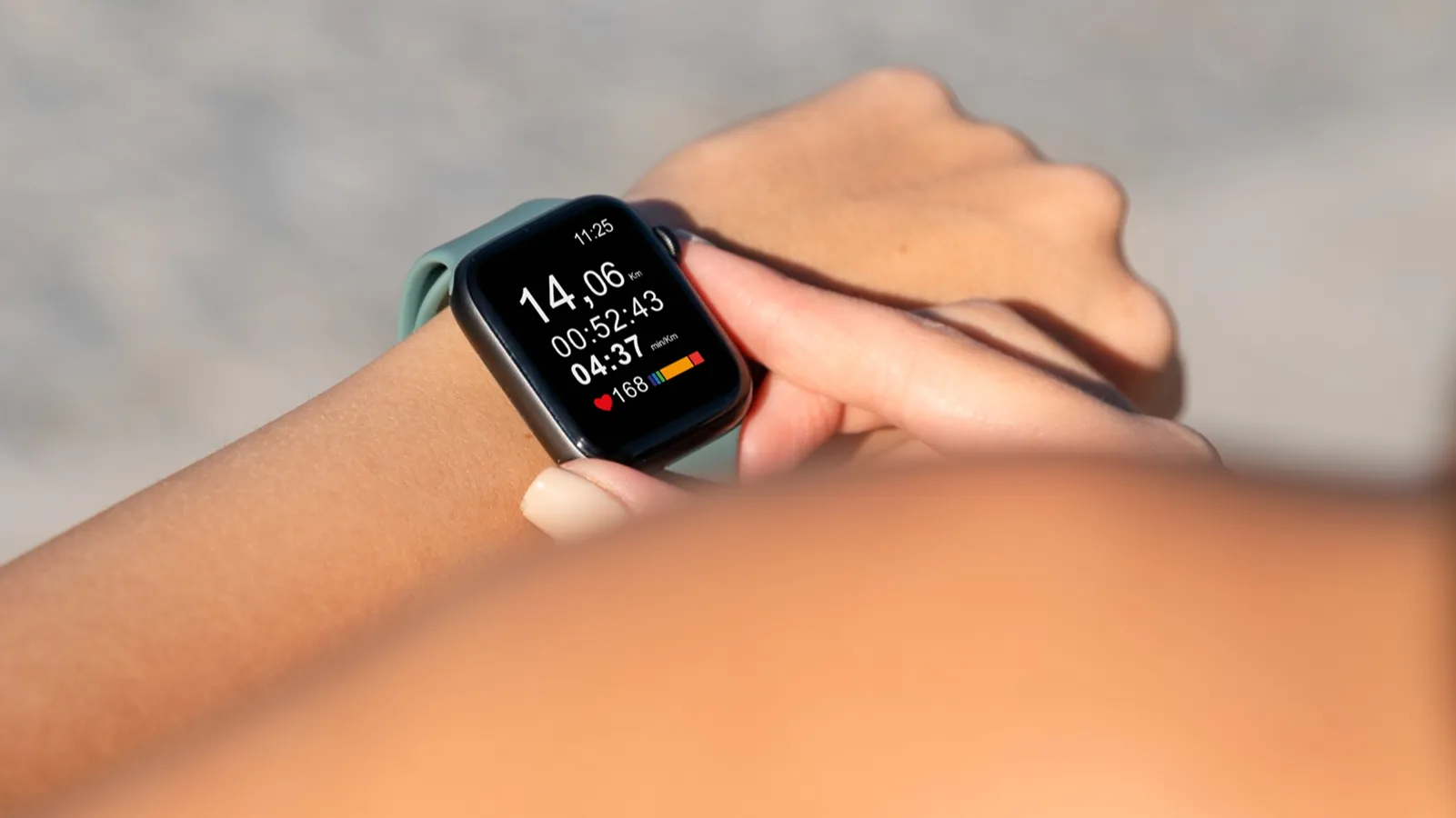 Heure affichée sur une montre connectée