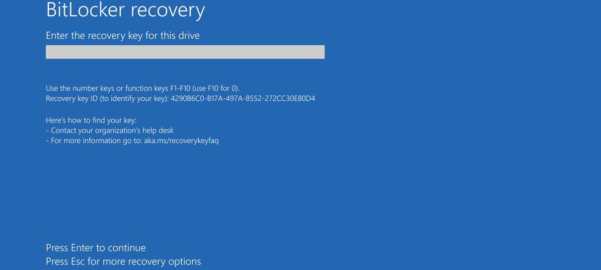 Microsoft corrige un problème de récupération BitLocker mais seulement pour Windows 11 2 Écran de récupération BitLocker (Microsoft)