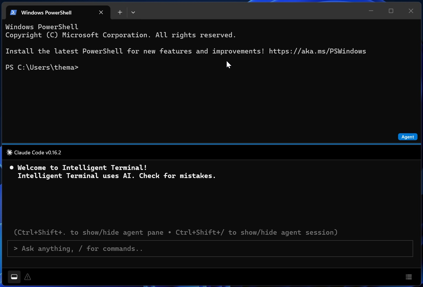 Aperçu pratique d'Intelligent Terminal le terminal Windows propulsé par l'intelligence artificielle 4 Terminal Intelligent fenêtre d'assistance