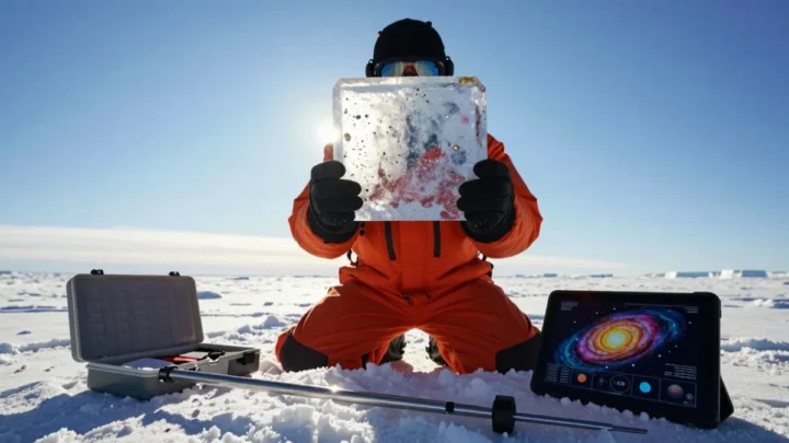 Des poussières d'une explosion stellaire pleuvent encore sur notre Terre 4 Image de poussière radioactive trouvée dans la glace datant de plus de 100 millions d'années