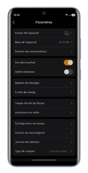 TEST AFERIY P280 + Extension : Batterie de 4096Wh à 1439€, le meilleur rapport qualité-prix ? 37 Aferiy P280 Test Review Batterie App Application Netcost (2)