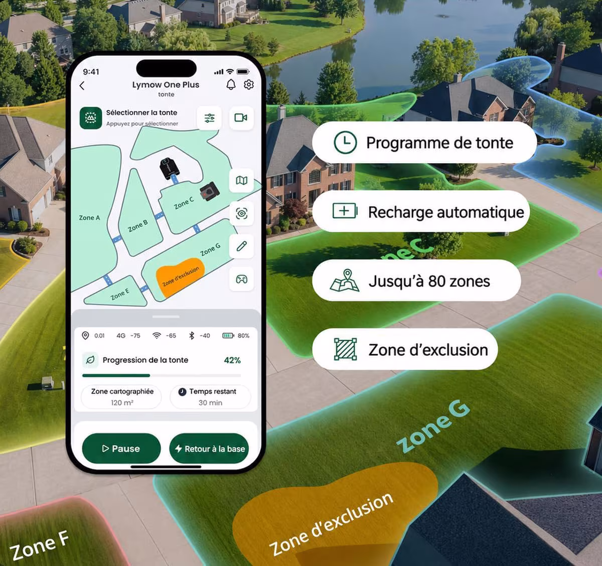 Lymow One Plus : la tondeuse autonome aux doubles lames rotatives à -18% ! 7 Lymow One Plus Tondeuse Autonome Grande Application