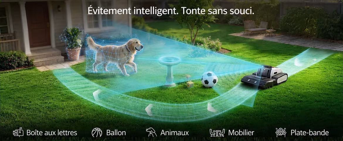 Lymow One Plus : la tondeuse autonome aux doubles lames rotatives à -18% ! 6 Lymow One Plus Tondeuse Autonome Ia Obstacle