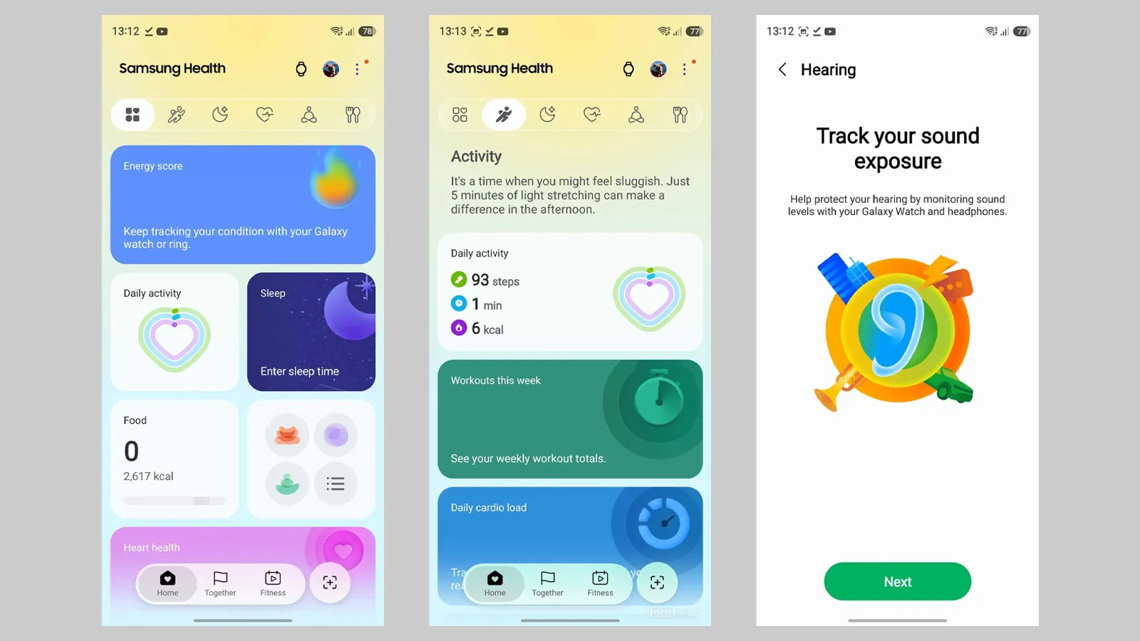 Samsung repense et améliore son application santé sur tous les mobiles avec 4 nouvelles fonctionnalités 2 Capture d'écran de l'application Samsung Health