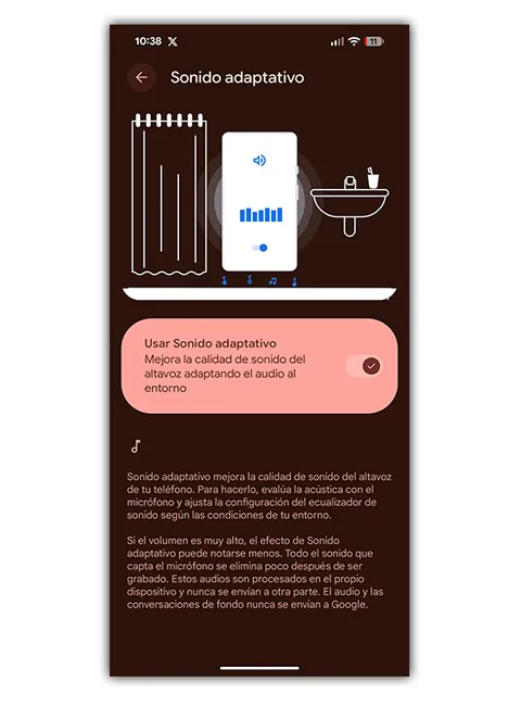 Menu Son adaptatif dans Android.