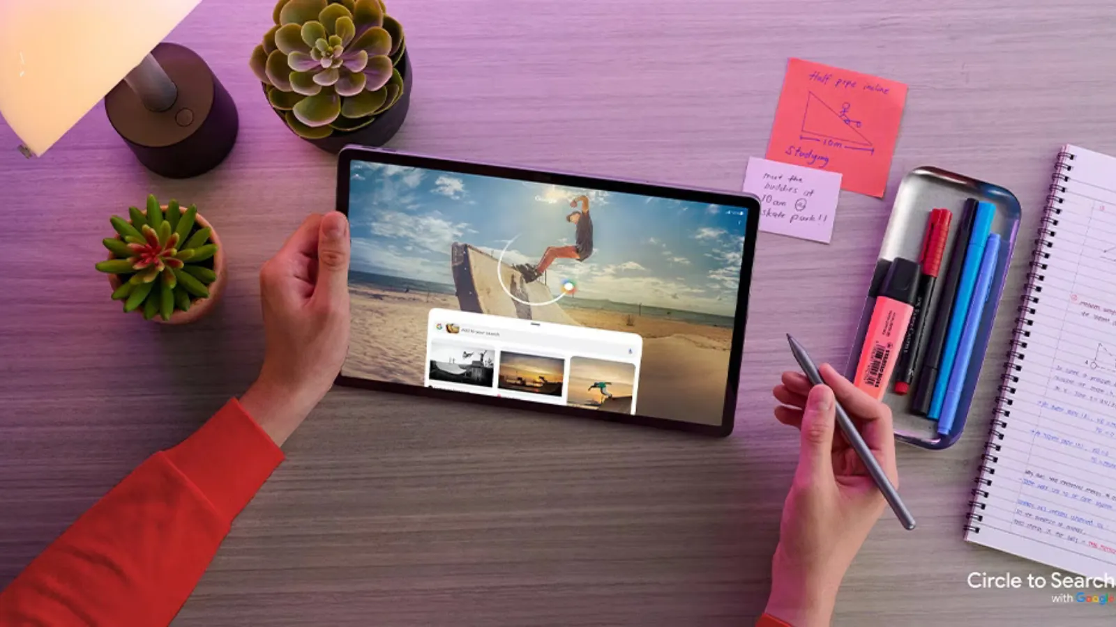 Tablettes avec une batterie de 10 000 mAh ou plus offrant une autonomie de plusieurs jours sans chargeur 3 Personne tenant une Lenovo Idea Tab Pro et utilisant un stylet digital pour étudier