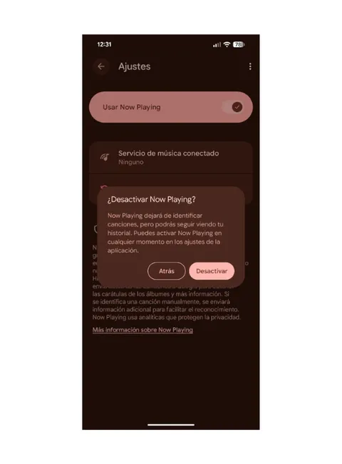 Désactiver Morceau en cours de lecture sur Google Pixel