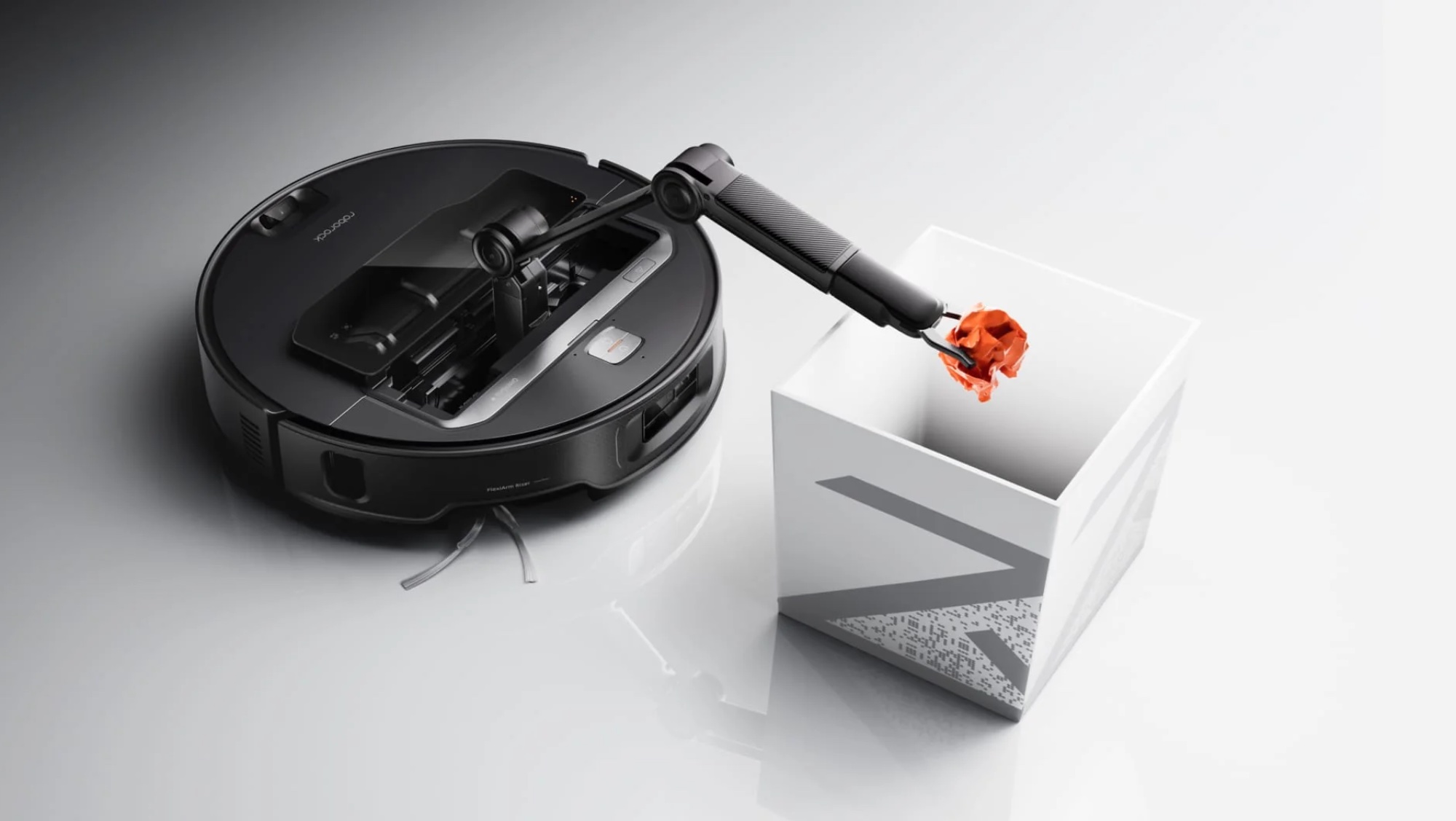Débarrasser la table devient un jeu d’enfant avec Roborock Saros Z70 86 Der Gegenstände wegräumt: Roborock Saros Z70