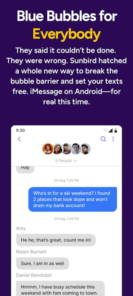 Sunbird, l'appli Android qui promet l'accès à iMessage est de retour 3 Sunbird iMessage Android messages