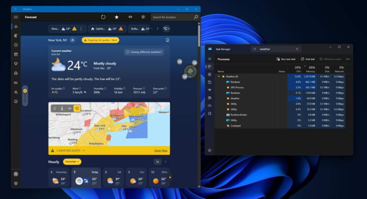 Cette appli Windows 11 dévore la RAM de votre PC sans rien faire 3 Windows 11 RAM Microsoft app Meteorologia