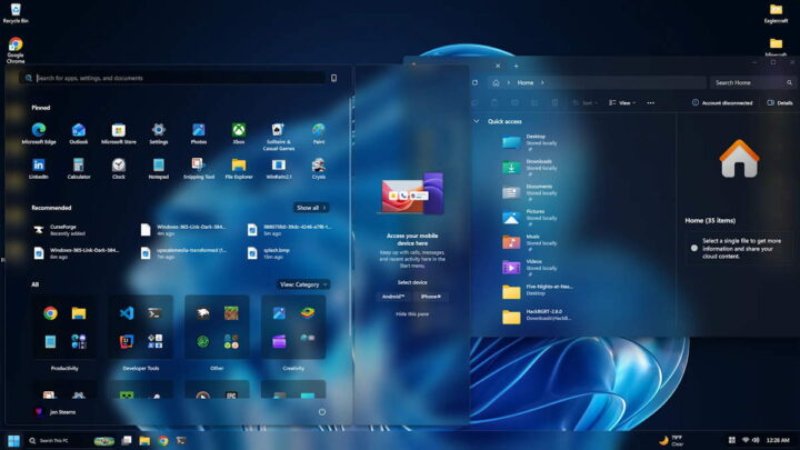 Microsoft dit non au Liquid Glass de l'iPhone sur Windows 11, la faute au passé 3 Windows 11 Liquid Glass Microsoft