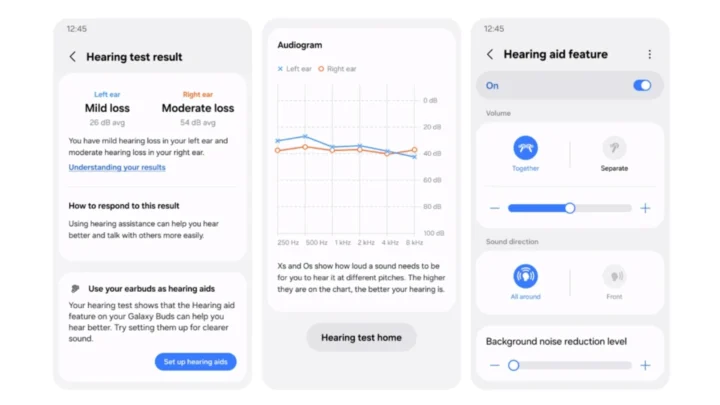 Samsung entre dans la santé auditive : les Galaxy Buds bientôt utilisables comme appareils auditifs 3 Image du logiciel Samsung pour les Galaxy Buds qui vont pouvoir fonctionner comme appareils auditifs