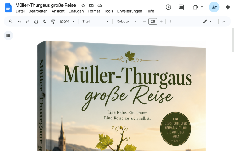 Kindle eigenes Buch Google Docs Cover