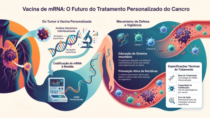 Vaccin anticancéreux personnalisé à base d'ARN messager franchit l'étape cruciale des essais de phase 3 3 Infographie du mode d'action d'un vaccin à ARN messager contre différents types de cancers