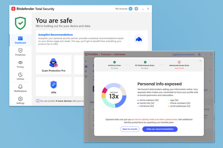 Bitdefender vs McAfee : comment choisir l'antivirus adapté à vos besoins en 2026 1 Bitdefender vs McAfee : comment choisir l'antivirus adapté à vos besoins en 2026