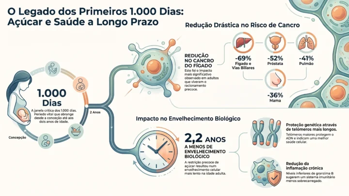 Réduire le sucre dans la petite enfance diminue jusqu'à 69 % le risque de certains cancers 4 Infographie expliquant les conséquences de moins de sucre dans les premières années de vie