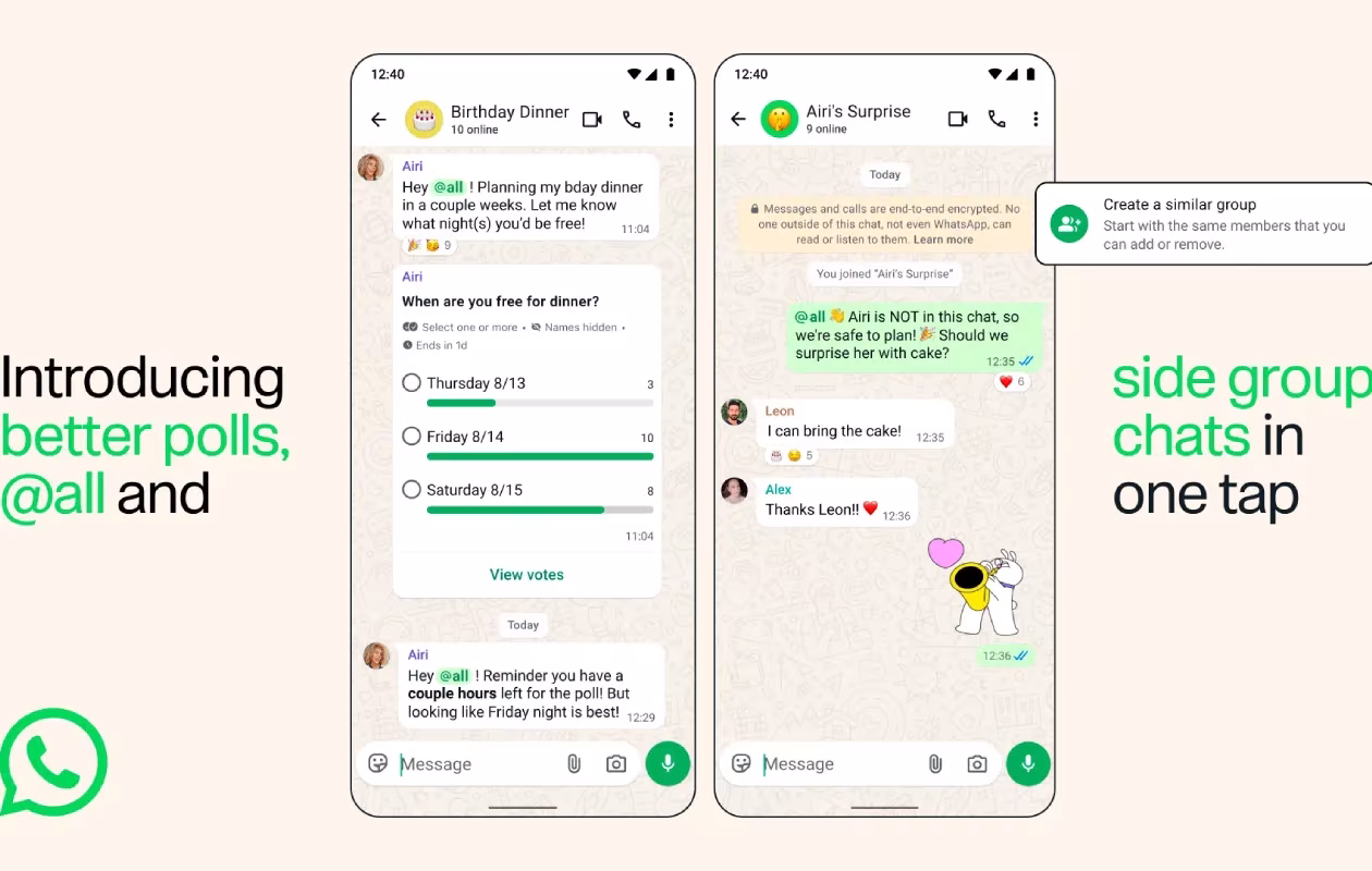 WhatsApp dévoile trois nouvelles fonctionnalités de groupe pour tous 67 WhatsApp dévoile trois nouvelles fonctionnalités de groupe pour tous