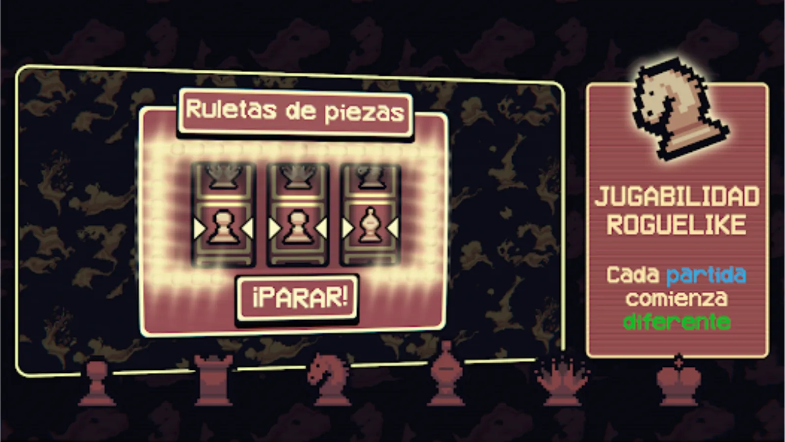 Les jeux mobiles les plus téléchargés sur Android et iOS 8 Interface de roulette avec des pièces d'échecs dans le jeu vidéo Gambonanza.