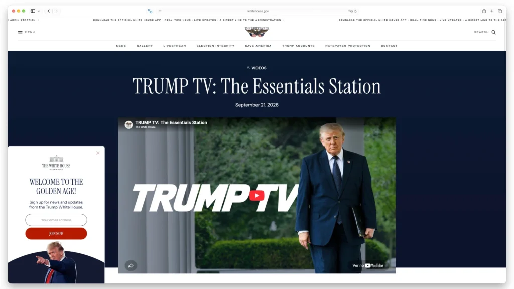 Trump TV: la Maison-Blanche lance sa propre plateforme de streaming après avoir banni l'accès à la presse 3 1790076123 936 Trump TV la Maison Blanche lance sa propre plateforme de streaming