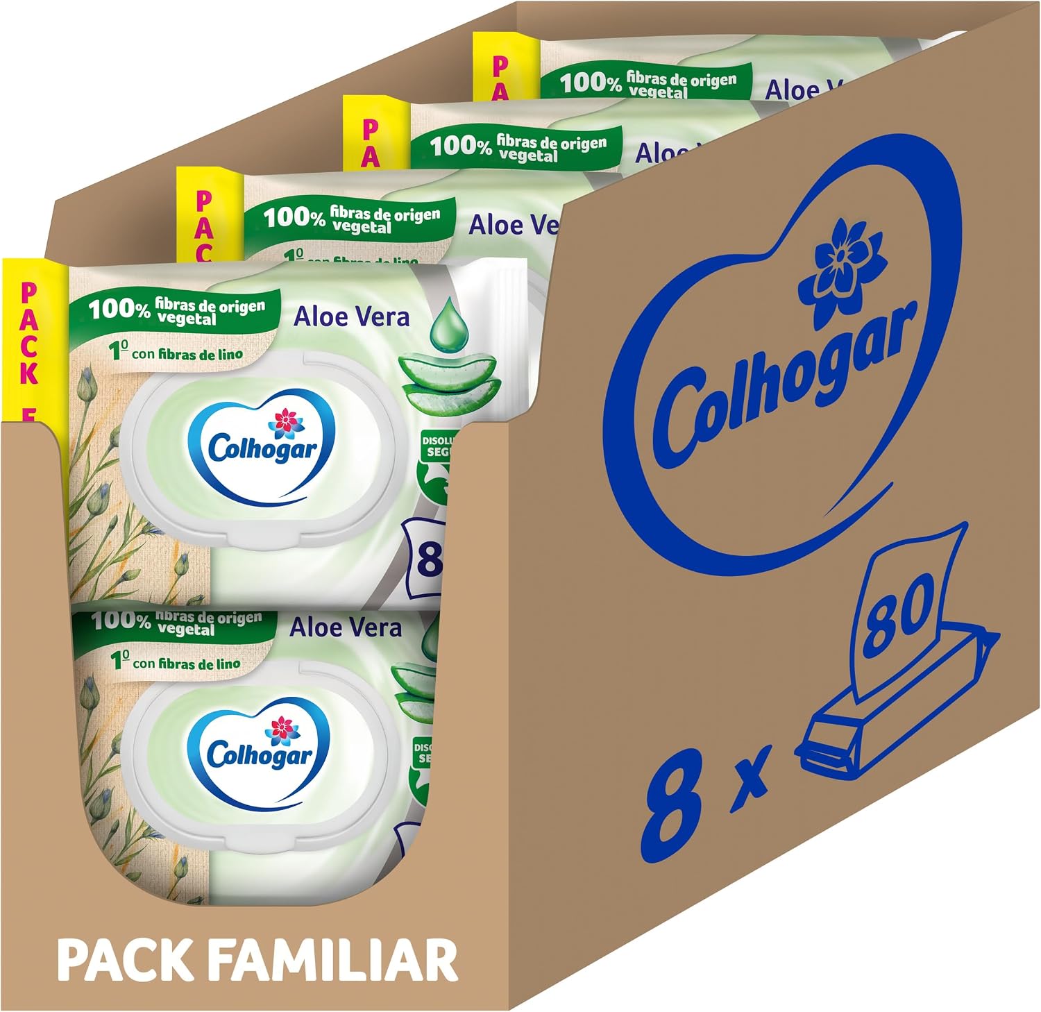 Ces produits du quotidien coûtent moins cher sur Amazon 8 Colhogar Aloe 8 x 80 Papier toilette humide