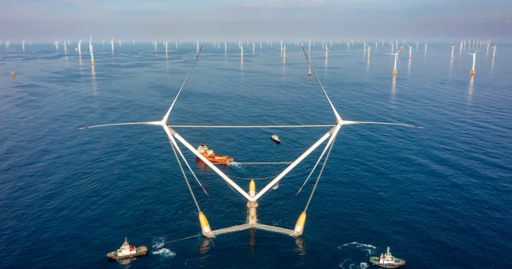 Image de la plateforme flottante d'énergie éolienne OceanX