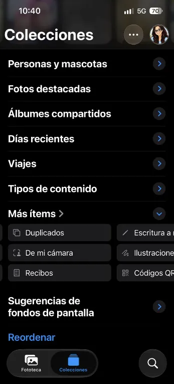 3 éléments que j'ai vraiment aimés dans iOS 27 et qui valent la peine de mettre à jour votre iPhone 4 Vue de la section Collections dans l'application Photos d'iOS 27 avec l'album De mon appareil photo sélectionné.