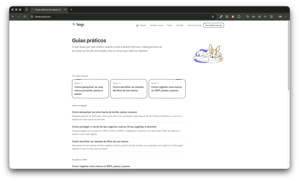 Farejo la révolte contre la bureaucratie devenue outil gratuit de recherche de marques 4 Exemple de résultats de recherche sur farejo.pt