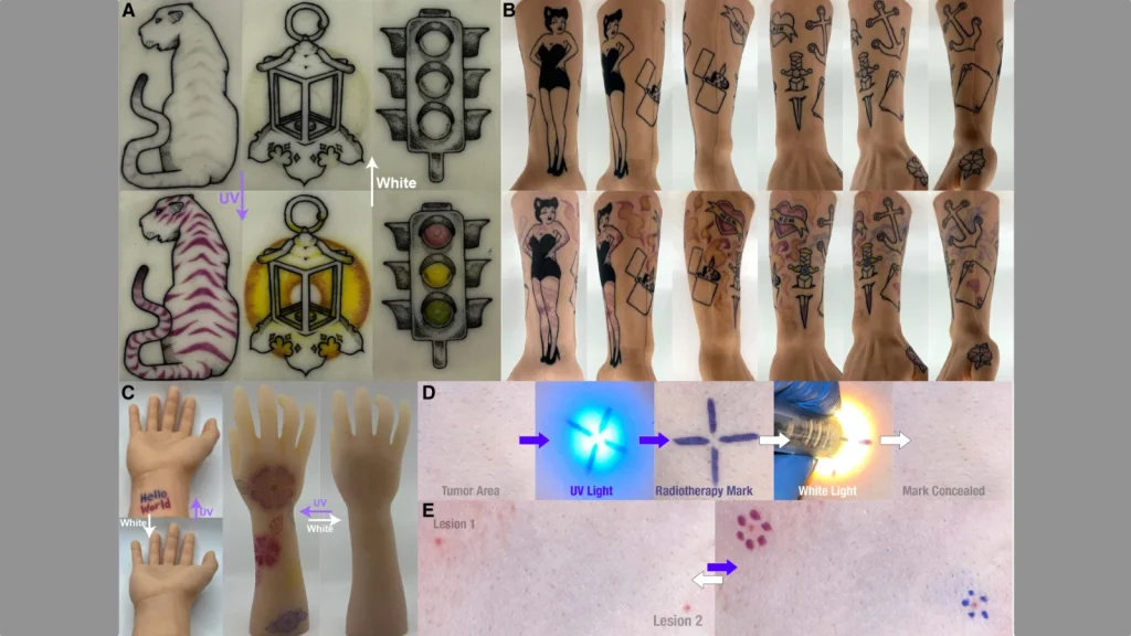 Tatouages discrets 3 Démonstration du tatouage réactif à la lumière
