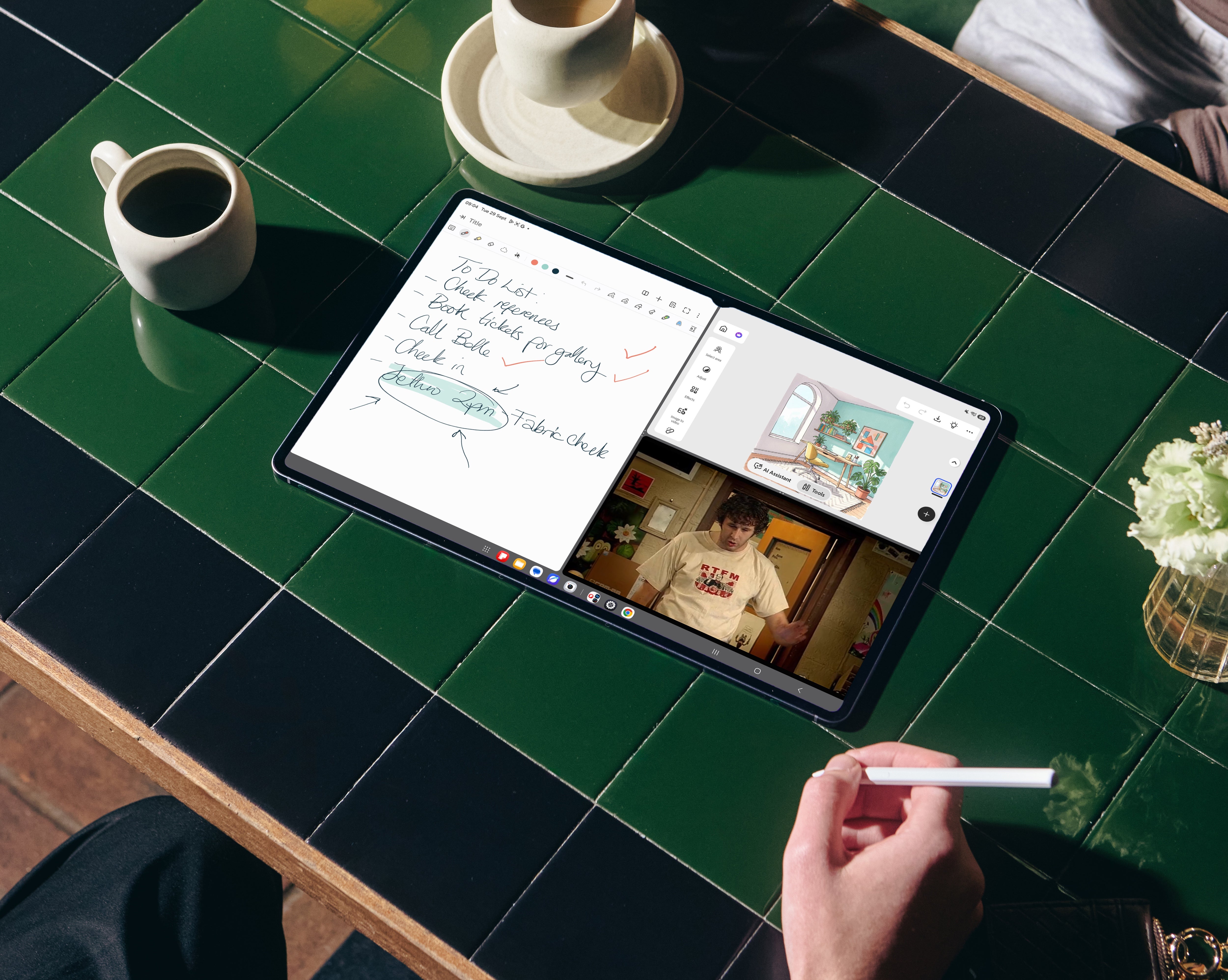 7 façons dont la gamme Samsung Galaxy Tab S12 peut optimiser votre quotidien 3 Multitâche simplifié avec Samsung 3 Way Window, qui offre de l'espace pour utiliser trois applications simultanément