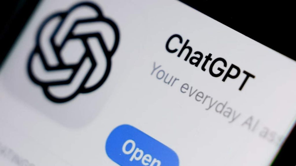 Logo ChatGPT sur fond d'écran